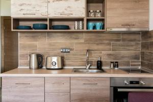 Køkken eller tekøkken på Sunset View Ski & Spa apartments Kopaonik