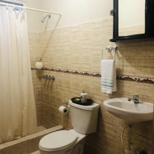 La salle de bains est pourvue de toilettes et d'un lavabo. dans l'établissement Apartamento CGM de 1 habitación, à La Romana