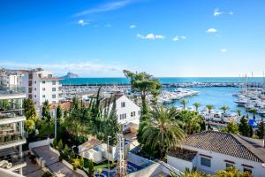 a view of a harbor with boats in the water at Atico Puerto Sol in Altea