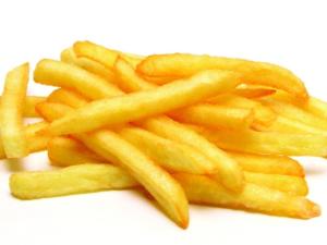 a pile of french fries on a white background at Sweet Time Bungalows in Koh Rong Sanloem
