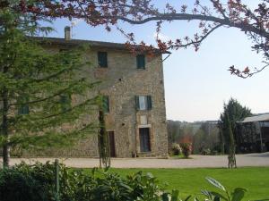 an old stone building with a tree in front of it at Fattoria di Rigone in Coltavolino