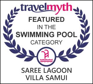 a logo for a swimming pool category with a laurel wreath at Saree Lagoon Villa Koh Samui in Lipa Noi