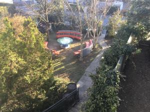 A garden outside Suburb Hostel