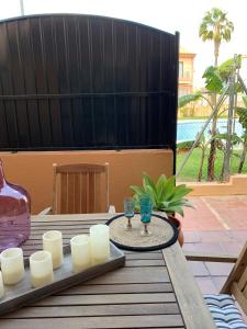 Balkón alebo terasa v ubytovaní Apartamento Residencial Al Andalus 117, La Barrosa, Chiclana, Incluye parking a unos metros del mar