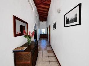 a hallway with a vase of flowers on a table at VILLA COLIBRI in Mon Repos