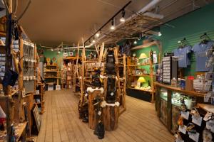 a store with a motorcycle on display in a room at Sundance Lodge in Sun Peaks