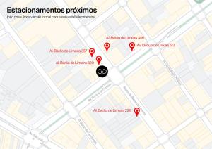 a map ofabus stops in berlin with the sights at Hotel Centro 433 in São Paulo +71 photos