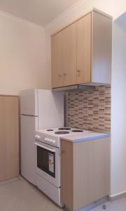 a kitchen with a stove and a refrigerator at GRANDMA'S HOUSE in Symi