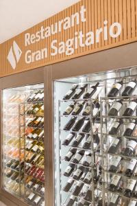 a wine display case in a retail store at Gran Sagitario in Ciutadella