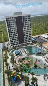 an aerial view of a hotel with a water park at SALINAS PREMIUM RESORT in Salinópolis