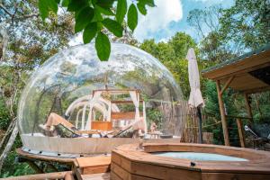Ein Garten an der Unterkunft BubbleSky Glamping Guatapé