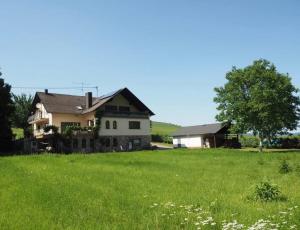 an old house in a field of green grass at Landhaus Sonneninsel - Appartement in Minheim