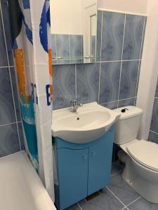 bagno con lavandino e servizi igienici di Apartament Oskar a Jurilovca