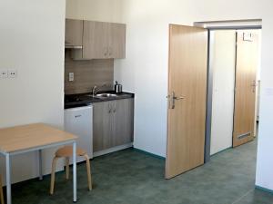Kuchyň nebo kuchyňský kout v ubytování Ubytovna a Cykloubytovna Koupaliště Kadaň