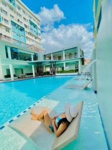 The swimming pool at or close to Szedeli Condo unit rental 3