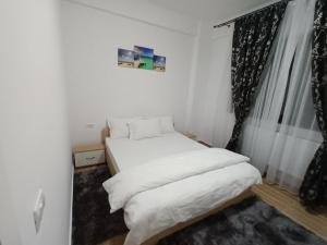 Un pat sau paturi într-o cameră la Apartament ROXY cu 3 camere