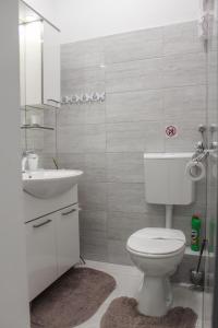 Koupelna v ubytování Rooms Zana