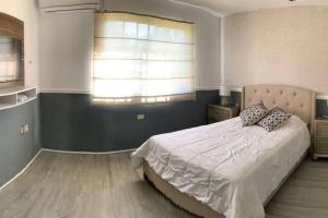 ein Schlafzimmer mit einem großen Bett und einem Fenster in der Unterkunft PRECIOSO APARTAMENTO DE LUJO AMOBLADO in Chitré