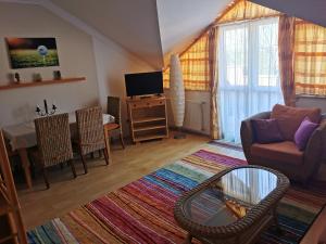 Televízia a/alebo spoločenská miestnosť v ubytovaní Best Golf-Birdland Apartman + 14 fotografií
