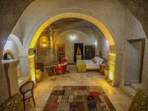 Posezení v ubytování Kalsedon Cave Suites