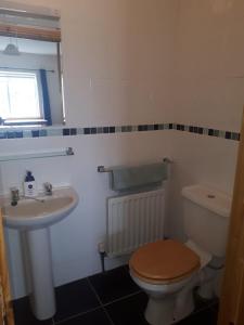 a bathroom with a toilet and a sink at NO 9 The Willows, Ballinamore, Entire home in Ballinamore