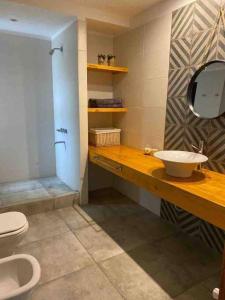a bathroom with a toilet and a sink at Best Logde Valle de Uco , Mendoza .Casa Calma in Vista Flores
