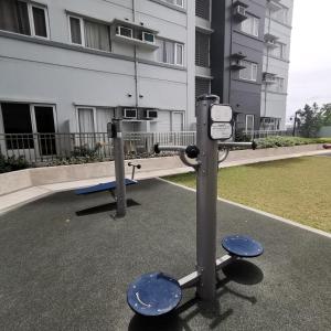 a parking meter in front of a building at Avida Davao Condos, downtown CM Recto Avenue, Davao City in Davao City