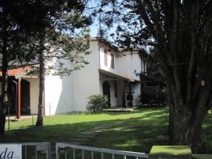 una casa blanca con un árbol en el patio en Viale Algeria 94, en Lido delle Nazioni