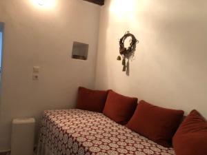 A bed or beds in a room at Villa Katia with Sea view, Pourion, Zagora