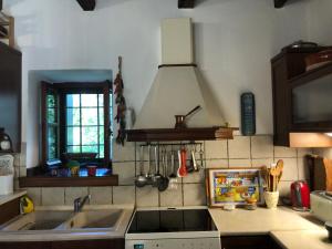 A kitchen or kitchenette at Villa Katia with Sea view, Pourion, Zagora