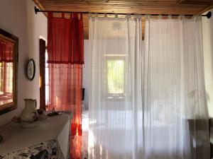 A bed or beds in a room at Villa Katia with Sea view, Pourion, Zagora