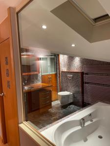 a bathroom with a sink and a toilet at Appartement chic au centre in Escaldes-Engordany