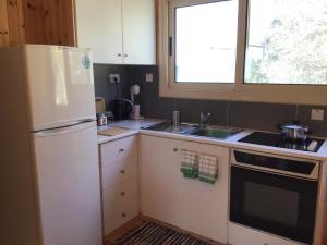 Kuchyň nebo kuchyňský kout v ubytování Pervolaris Cottages 1