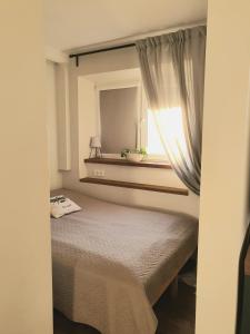 a bedroom with a bed and a window at Downtown Apartment Rentals 2 in Šiauliai