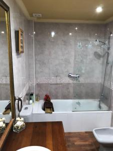 a bathroom with a bath tub and a toilet at Los Girasoles in Fuengirola +23 photos