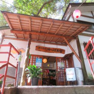 a shop with awning over the front of a building at Kappa Tengoku in Hakone