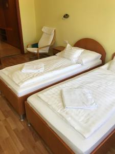 Łóżko lub łóżka w pokoju w obiekcie Rábensteiner Panzió