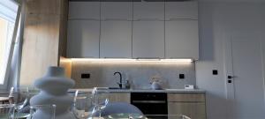 Kuchyň nebo kuchyňský kout v ubytování Apartament Botanika