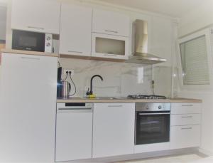 Kuchyňa alebo kuchynka v ubytovaní Studio apartman Jordanovac Rebro, Self check in