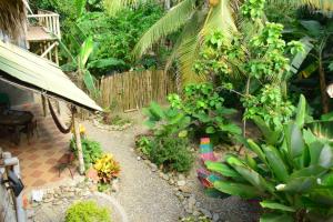 um jardim com muitas plantas e uma cerca em Jui Chi MaMa em Palomino