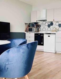 مطبخ أو مطبخ صغير في Superbe Appt vue mer climatisé