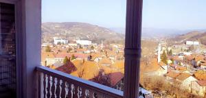a view of a city from a balcony at VISOKO Room in Visoko