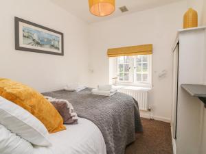 ein Schlafzimmer mit einem Bett und einem Fenster in der Unterkunft Robin Cottage in Ilfracombe