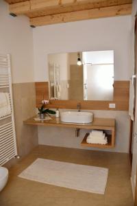 a bathroom with a sink and a mirror at La casa di Maia - Alloggio Agrituristico in Pedavena