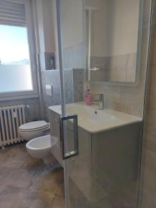 een badkamer met een wastafel en een toilet bij Bellavista Lago Maggiore in Cerro Lago Maggiore +16 foto's