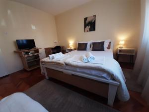 Ένα ή περισσότερα κρεβάτια σε δωμάτιο στο Haus Apartman Zaječar M&L