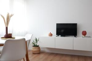 Televízia a/alebo spoločenská miestnosť v ubytovaní Apartment Pampas