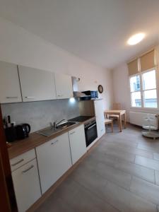 Kuchyň nebo kuchyňský kout v ubytování Ferienwohnung Langenberg Altstadt WiFi Netflix