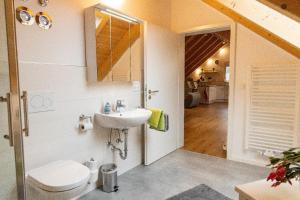 Koupelna v ubytování Ferienwohnung Schäffer mit Klimaanlage und Freisitz im Garten