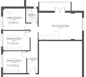 Plán poschodí v ubytovaní Confortable apartamento en Lekeitio